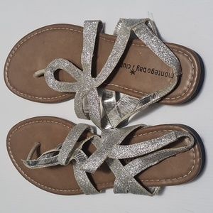 Montego bay club glitters sandals size 11 silver brown